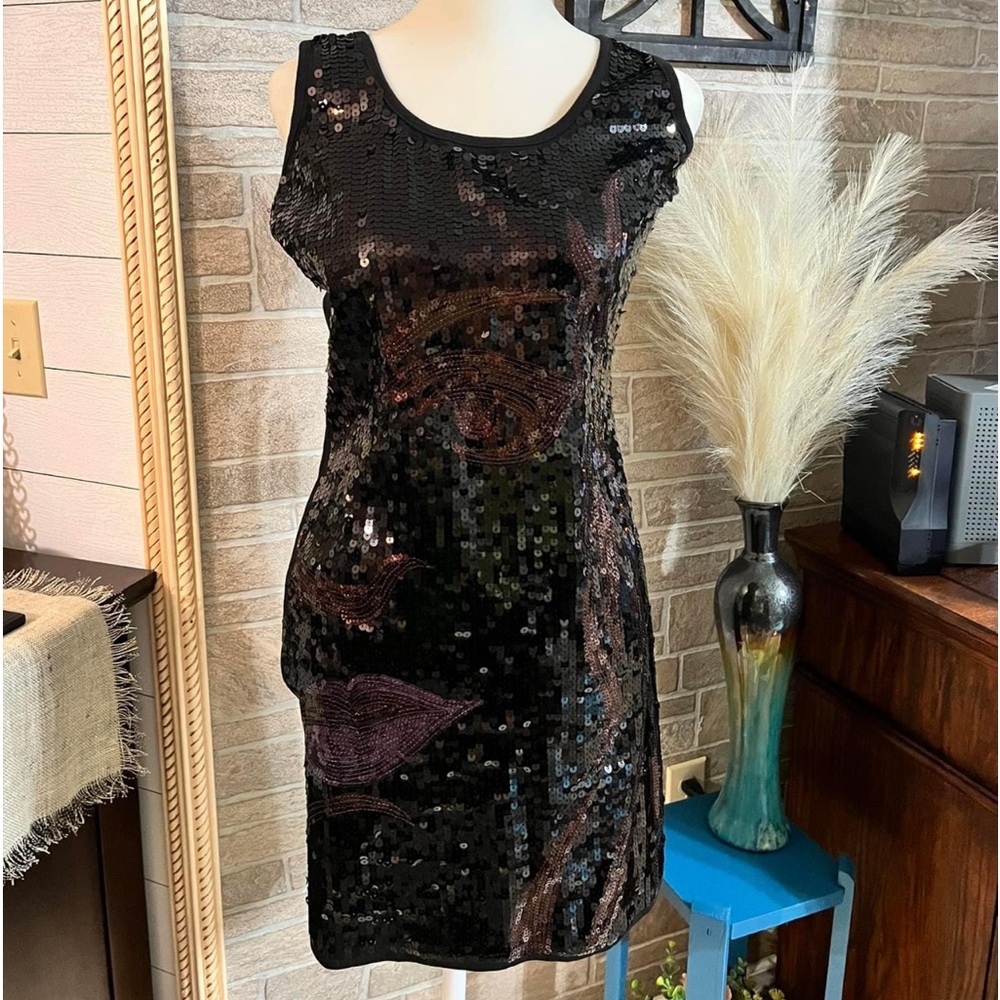 Women’s large little black sequins dress